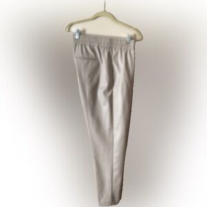 Ann Taylor imitation leather pull on tan pants size L with side and back pockets